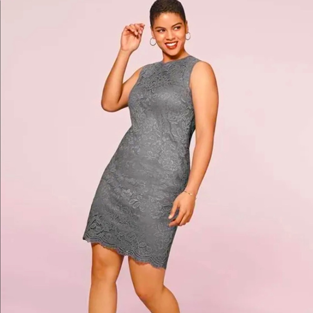 Avon Metallic Gray Shift Dress
